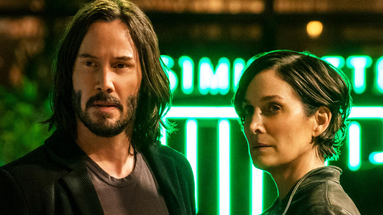 Keanu Reeves and Carrie-Anne Moss in The Matrix Resurrections