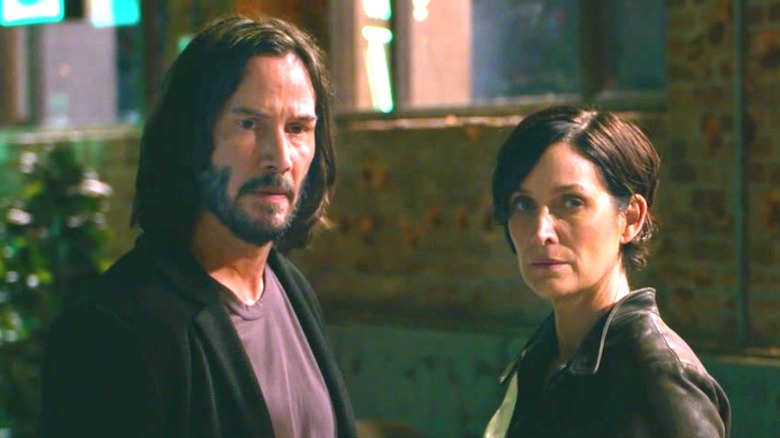 Keanu Reeves and Carrie-Anne Moss in The Matrix Resurrections