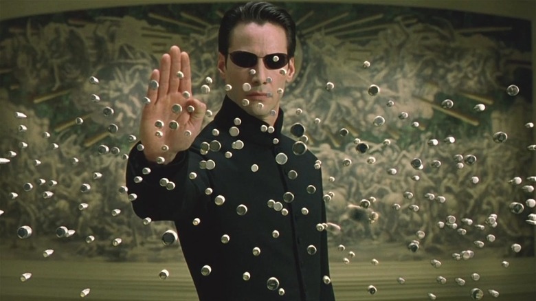 Neo stopping bullets in The Matrix
