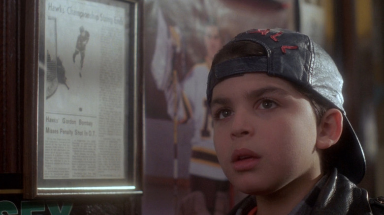 Peter (J.D. Daniels) realizing Bombay was a Hawk in The Mighty Ducks