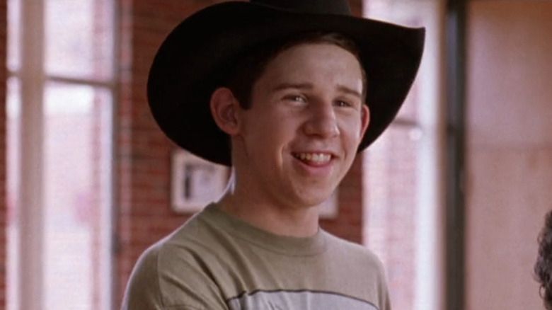 Dwayne (Ty O'Neal) grinning in cowboy hat in D2: The Mighty Ducks