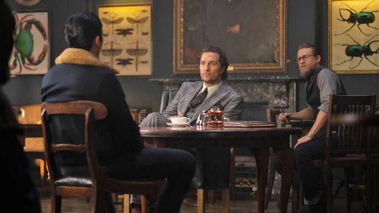 Henry Golding, Matthew McConaughey and Charlie Hunnam in The Gentlemen