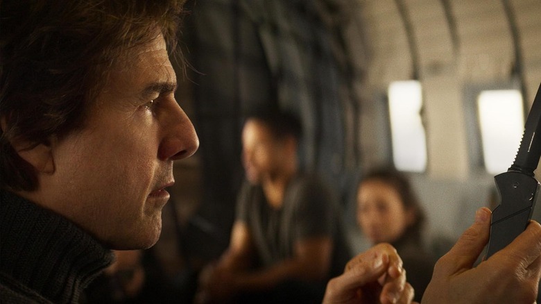 Ethan Hunt holding a knife in Mission: Impossible -- The Final Reckoning