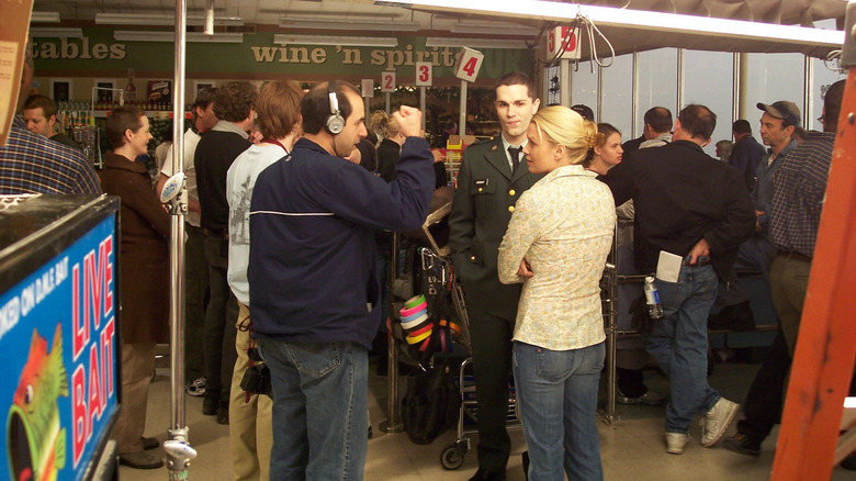 Stills from Eric Vespe on set of The Mist
