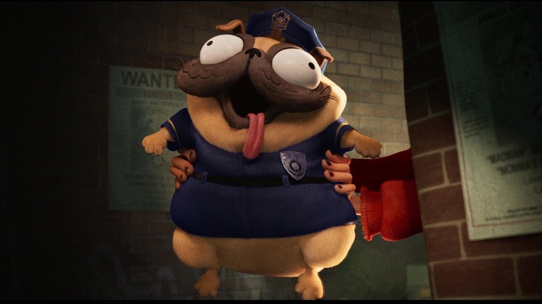 mitchells vs the machines Monchi in cop outfit