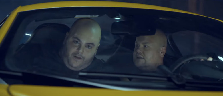 Josh Gad and James Corden as Hobbs and Shaw