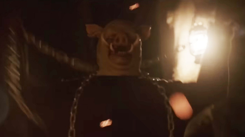 Winnie the Pooh: Blood and Honey Piglet throwing chains