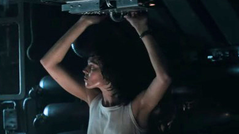 Ripley clad in underwear in Alien