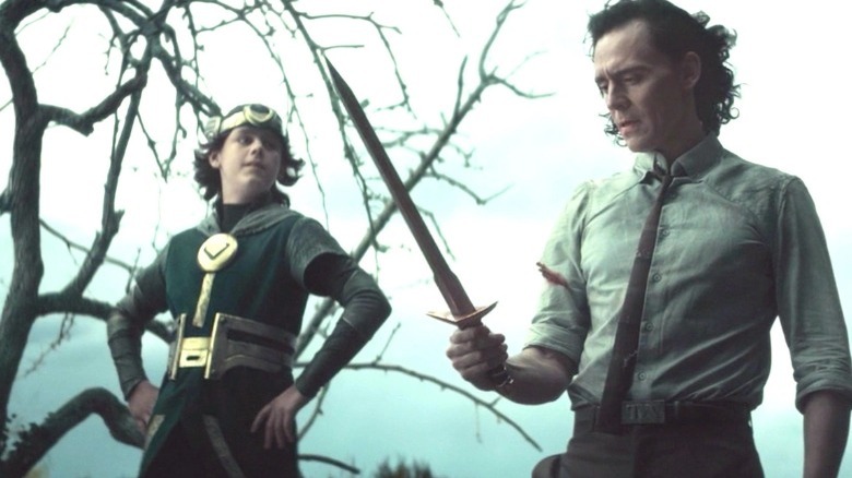 Kid Loki and TVA Loki with sword