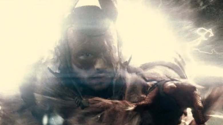 Ezra Miller's Flash, barely recognizable from the future