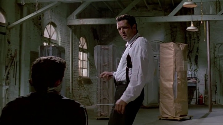 Mr. Blonde dancing in front of the police officer in Reservoir Dogs