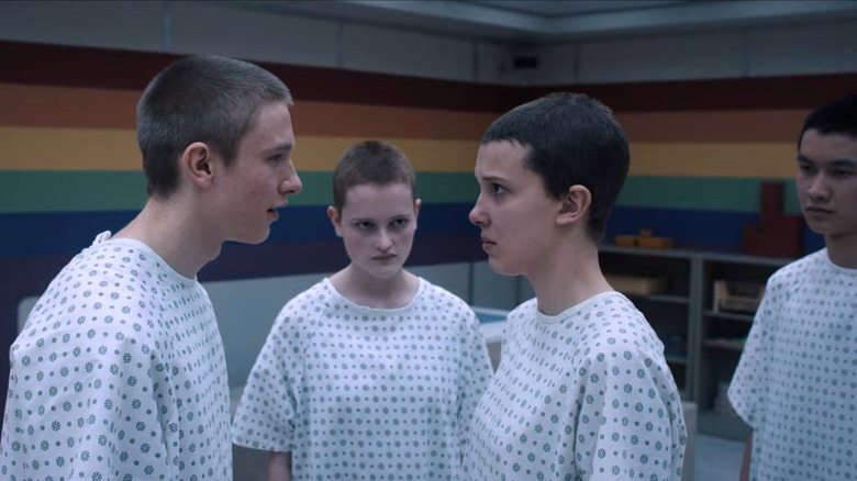 Two, Three, and Four bully Eleven in "Stranger Things"