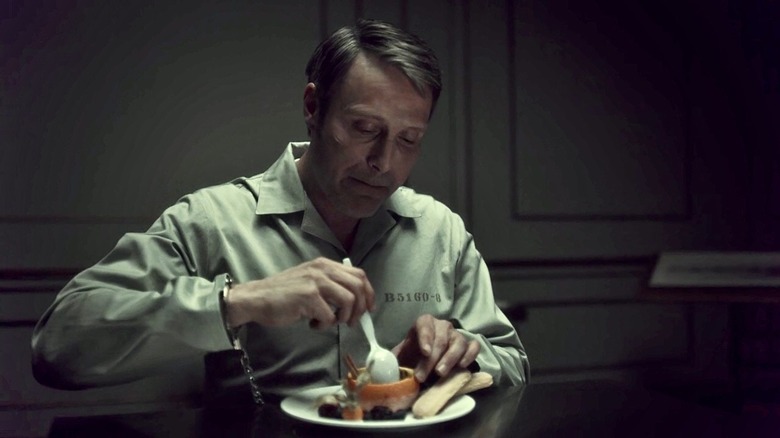 Hannibal uses a plastic spoon.
