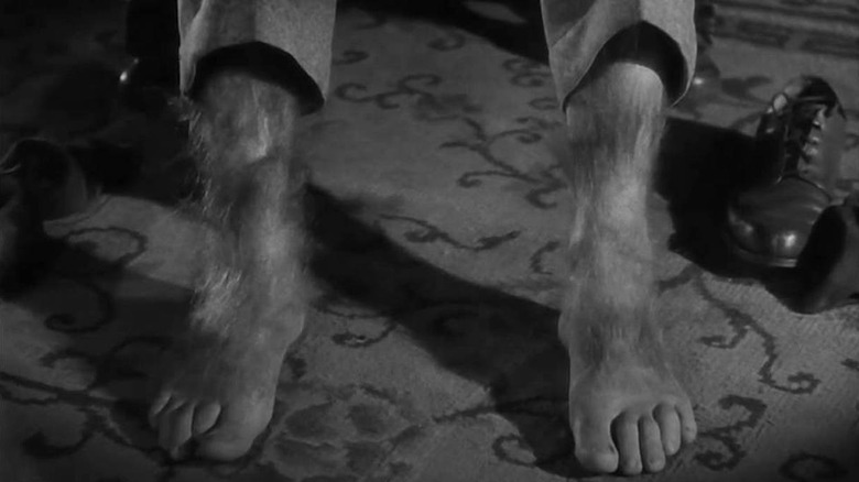Lon Chaney Jr. transforming in The Wolf Man