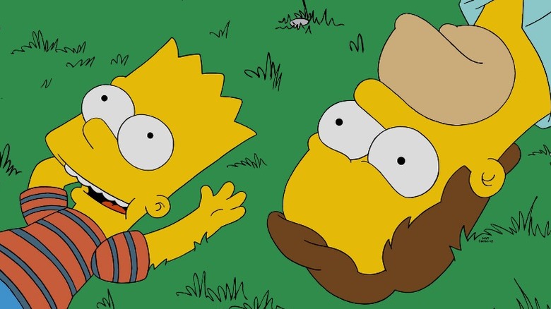 Homer and Bart cloud watching