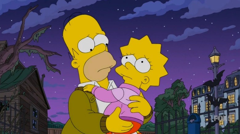 Homer embracing scared Lisa