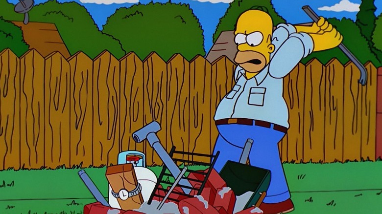 Homer attacking bbq