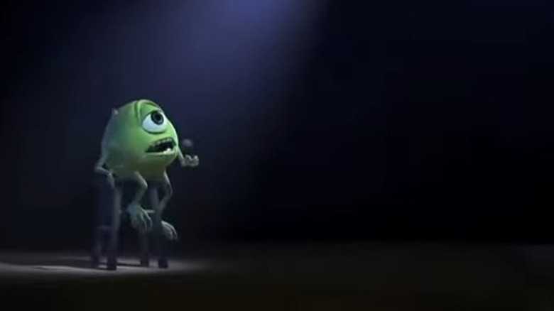 Mike singing an emotional ballad in Monsters Inc