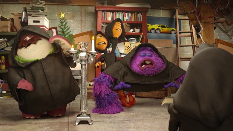 The light being turned on in the basement in Monster's University