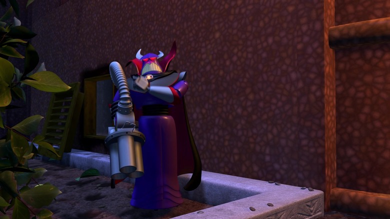 Zurg toy playing catch with Buzz