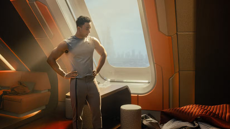 Caleb in his very large dorm on Star Trek; Starfleet Academy