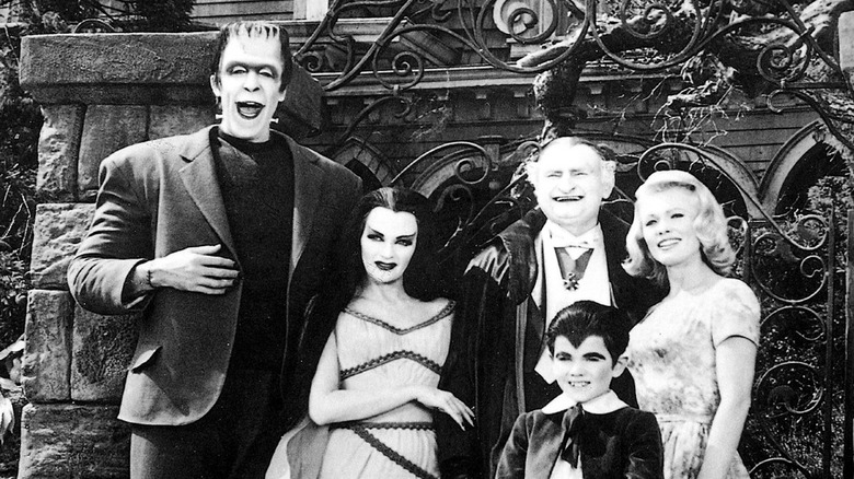 The Munster family gathered together