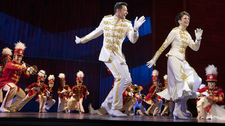 Hugh Jackman, Sutton Foster and the cast