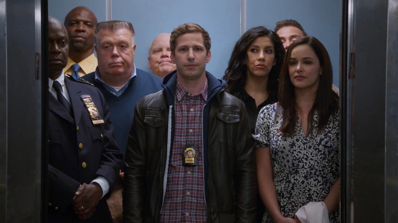 Detectives entering the precinct in Brooklyn Nine-Nine