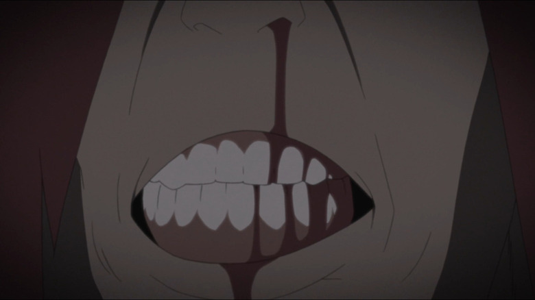Naruto Shippuden pain clenches teeth nose bleeds