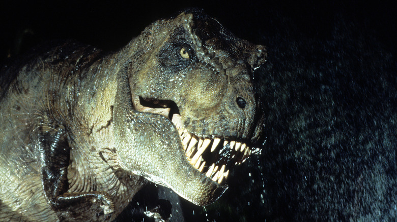 Jurassic Park T-rex rain