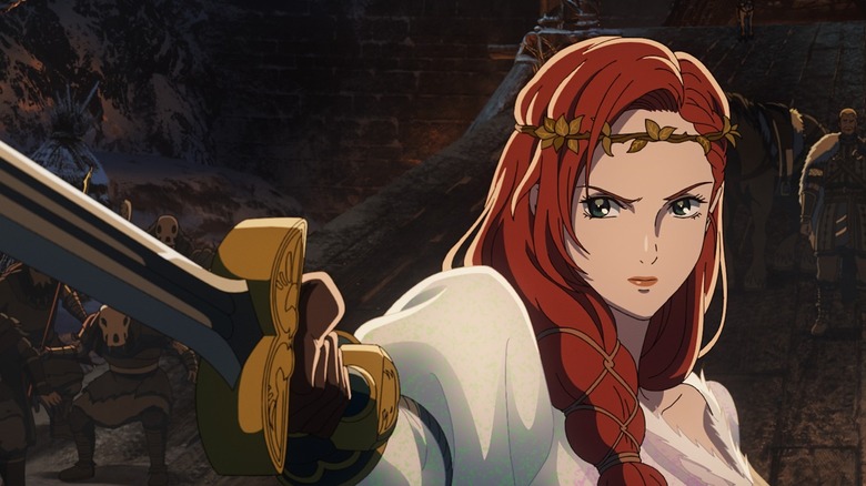 Hera swings her sword in battle in Lord of the Rings: War of the Rohirrim