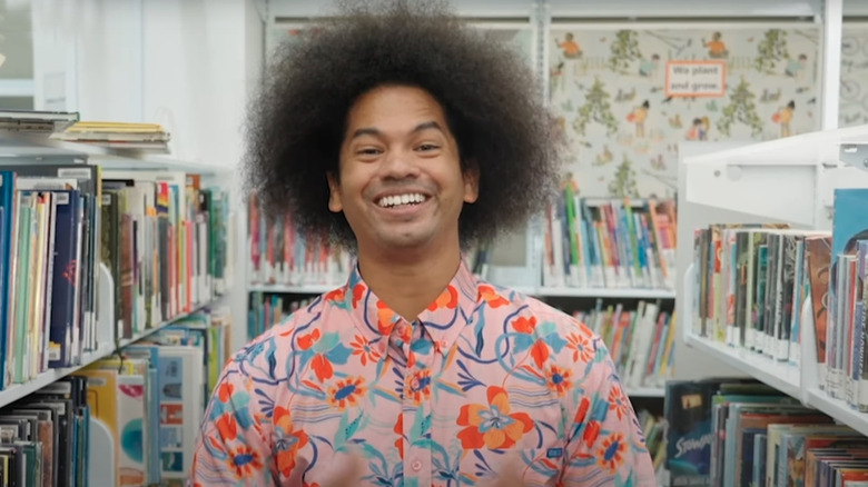 Mychal the Librarian hosting Reading Rainbow