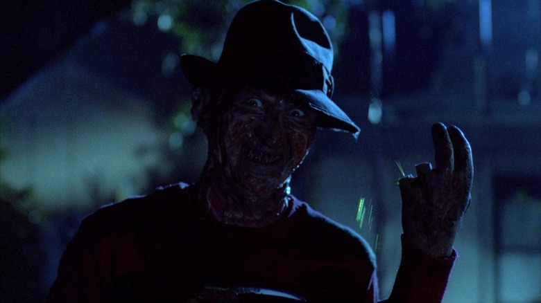 Freddy cutting off his own fingers in A Nightmare on Elm Street