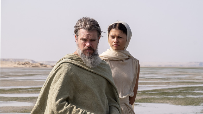 Odysseus and Athena on a beach in The Odyssey