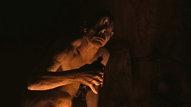 Polyphemus in his cave in The Odyssey