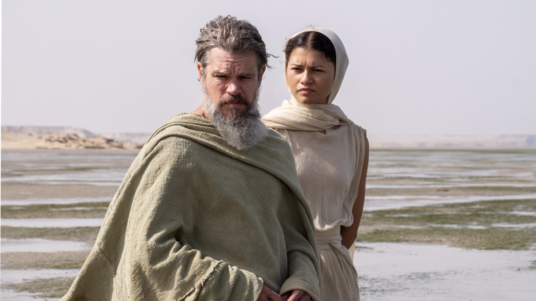 Odysseus and Athena on a beach in The Odyssey