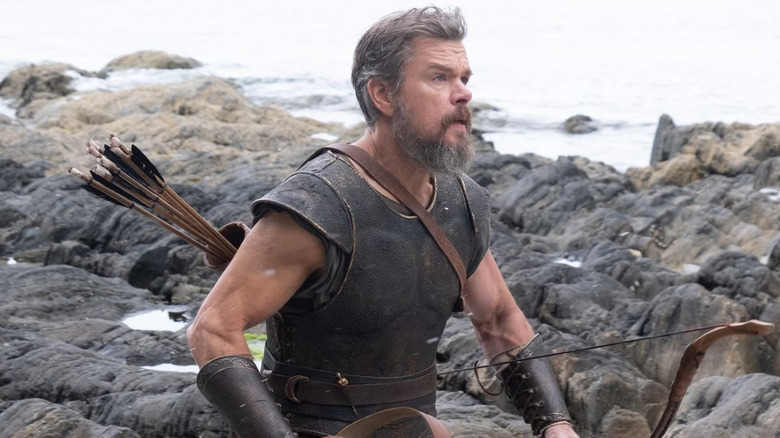 Odysseus runs along the rocky shores in The Odyssey