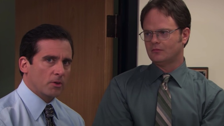 Steve Carell and Rainn Wilson in The Office