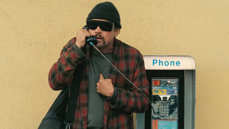 Bob Ferguson on the payphone in One Battle After Another