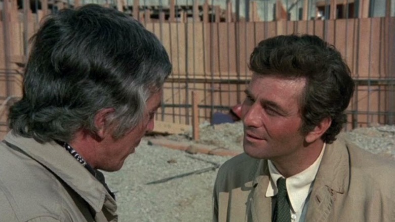 Patrick O'Neil in the role of Elliot Marcham and Peter Falk in the role of Colombo on Colombo