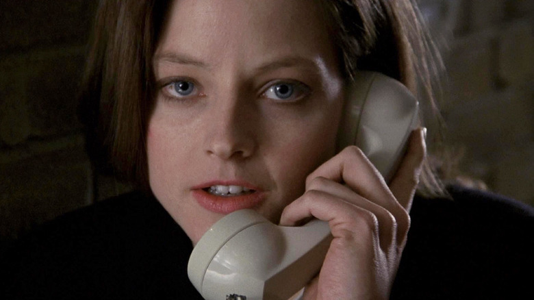 Clarice Starling is on the phone with Hannibal Lecter in The Silence of the Lambs