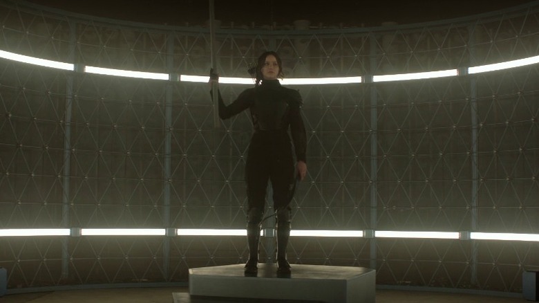 Katniss Everdeen posing for a propo
