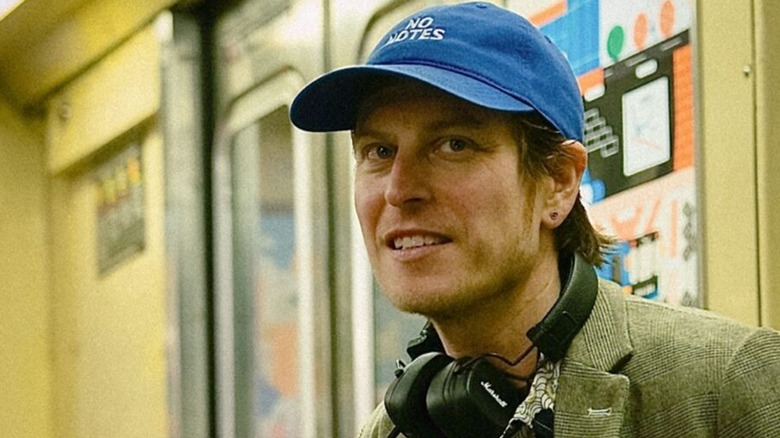 Noah Segan on set of The Only Living Pickpocket in New York
