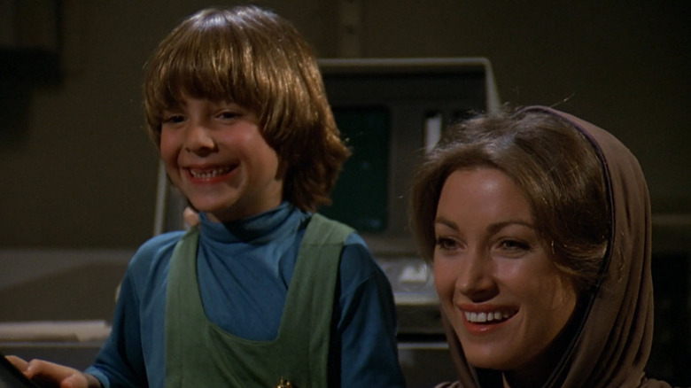 Boxey (Noah Hathaway) smiling in Battlestar Galactica