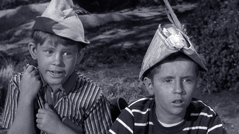 Dennis Rush and Ron Howard wear hats on The Andy Griffith Show