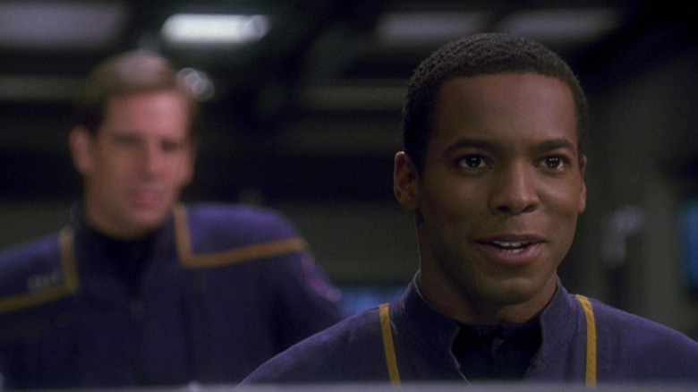 Travis Mayweather at the helm of the Enterprise in Star Trek: Enterprise