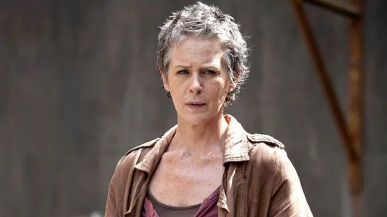 Melissa McBride as Carol Peletier with short hair on The Walking Dead