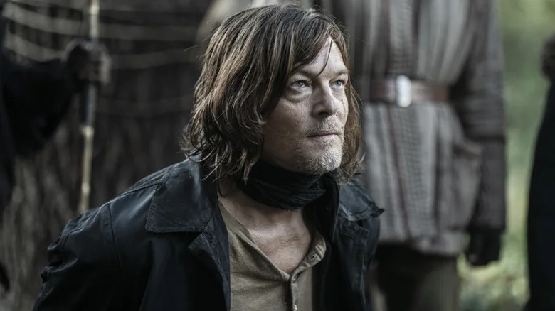 Norman Reedus as Daryl Dixon looking angry on The Walking Dead: Daryl Dixon