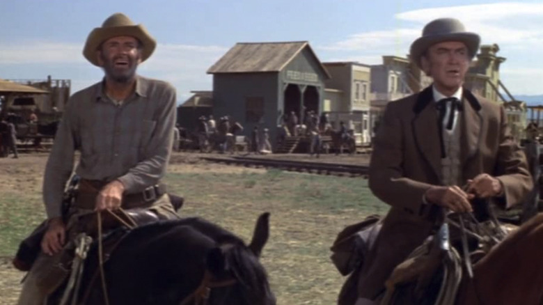 Fonda and Stewart in The Cheyenne Social Club