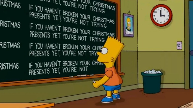 The Simpsons, Christmas presents chalkboard